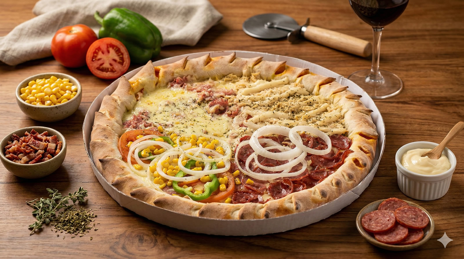 Pizza 4 Sabores Gigante